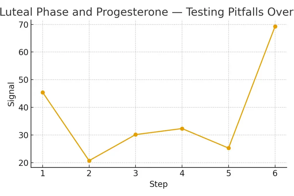 Luteal Phase and Progesterone — Testing Pitfalls — illustrative