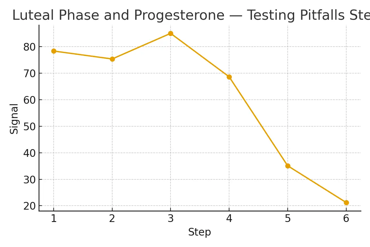 Luteal Phase and Progesterone — Testing Pitfalls — illustrative