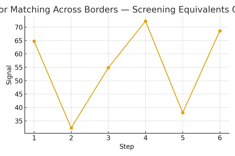 Donor Matching Across Borders — Screening Equivalents — illustrative.