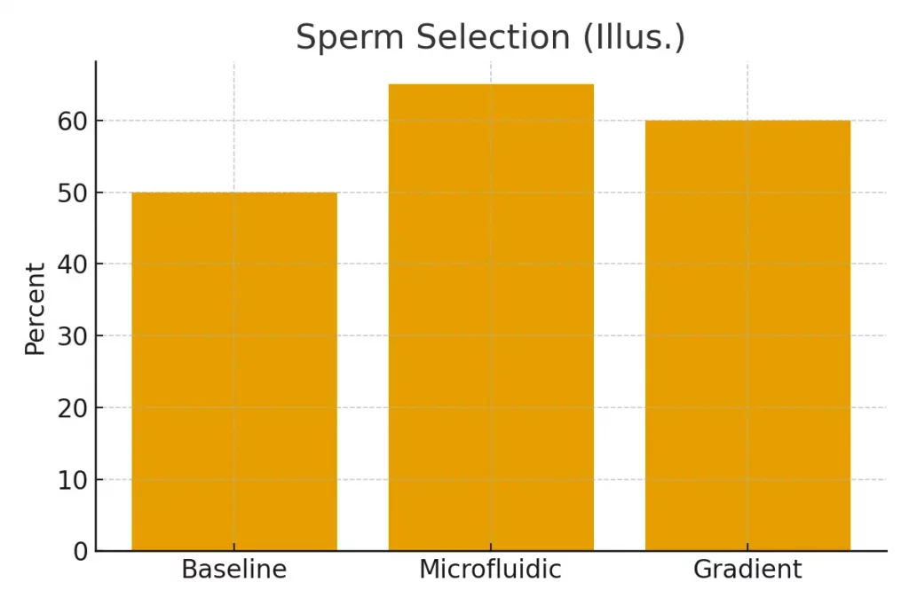 Microfluidic Sperm Selection vs Density Gradient — Dual Guide