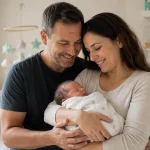 Real intended parents with their newborn after gestational surrogacy through Surrogacy4All — not just for celebrities.