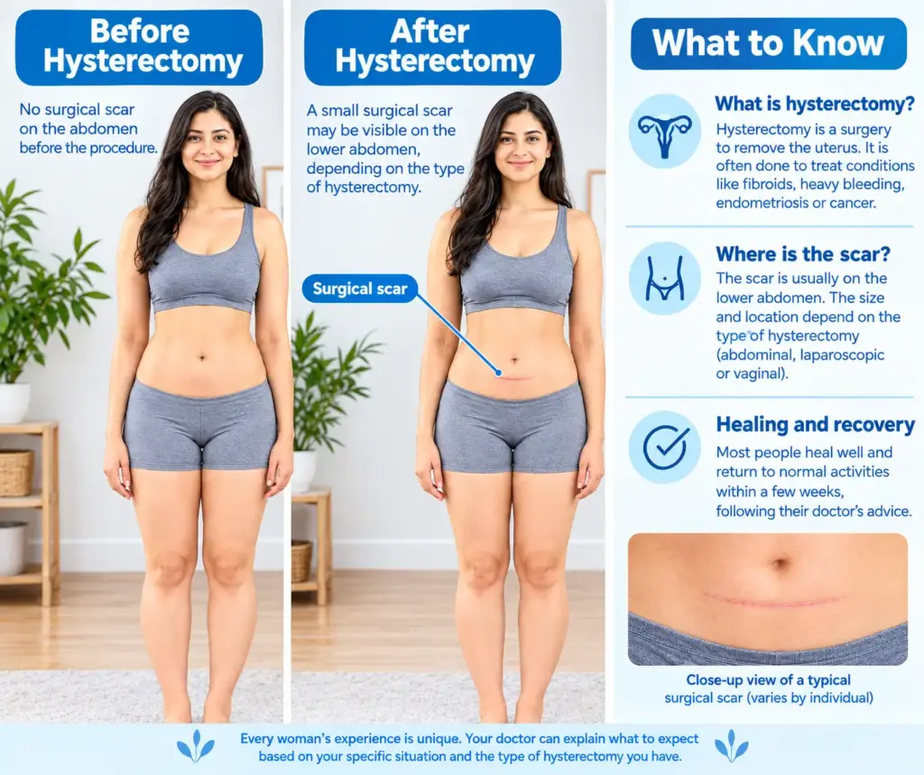 Stomach Before and After Hysterectomy