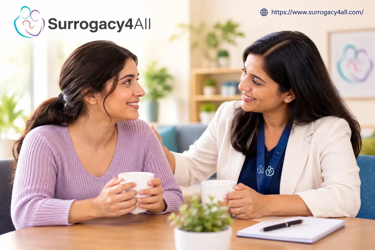 Surrogacy peer coordinator supporting a gestational carrier