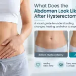 What does abdomen look like after Hysterectomy